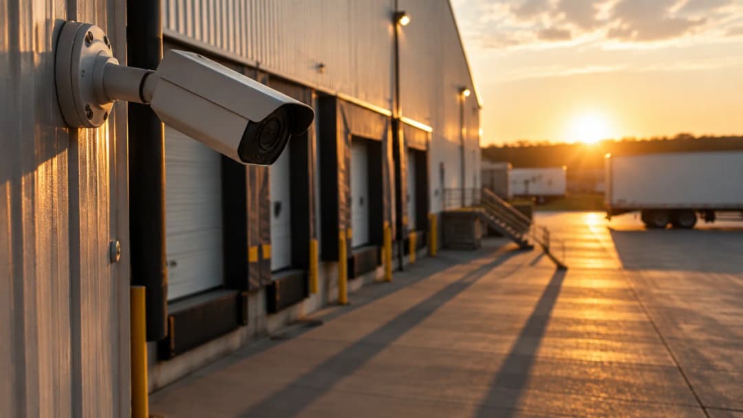A completed property at dusk under camera coverage